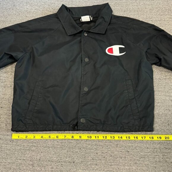 Champion Women's Cropped Coaches Jacket Long Sleeve Button Fly Closure Size S - Picture 9 of 16